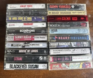20 VTG Hair Metal Hard Rock AOR Cassette Tape Lot Warrant Scorpions Extreme Glam - Picture 1 of 5