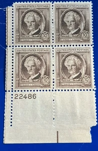 A Very Much Sought After 10 Cent S L Clemens (Mark Twain) Plate Block. A Must !! - Picture 1 of 1