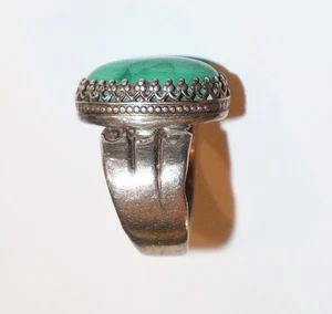ANTIKER NAVAJO STERLING MALACHIT RING - Bild 1 von 2