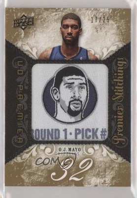 2008-09 UD Premier Premier Stitchings Level 2 /25 OJ Mayo #PS-OM Rookie RC - Image 1 of 2