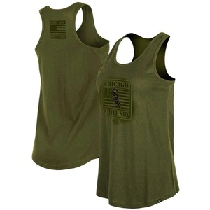 Women's New Era Olive 2023 Chicago White Sox Armed Forces Day Racerback Tank Top - Picture 1 of 3
