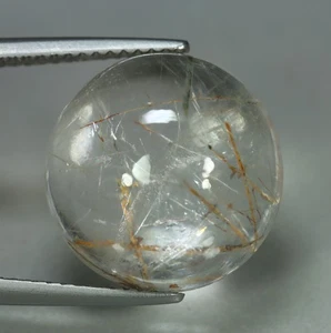12.80 Cts_Loose Gemstone_100 % Natural Unheated Rutilated Quartz - Picture 1 of 3