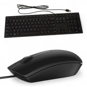 Dell Wired Keyboard and Optical Mouse Combo KB216/MS116 USB Black - Picture 1 of 6