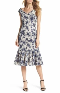 NWT Gal Meets Glam Rosemary Floral Embroidered Midi Dress Navy Nights $198 Sz 2 - Picture 1 of 8