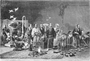 JAPON TRADITIONNEL - JONGLEURS PRESTIDIGITATEURS - Gravure du 19e siècle - Bild 1 von 3