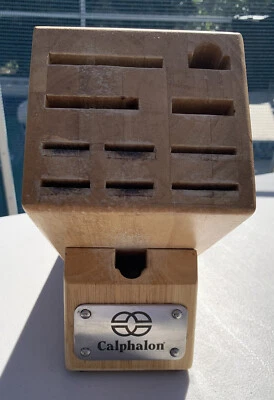 Calphalon 11 Slot Wood Knife Storage Block Cutlery Holder Kitchen Organizer - Image 1 of 4