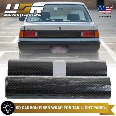 6D Carbon Fiber Vinyl Wrap For 88-91 Honda Civic Sedan Rear Trunk Center Panel Foto 1 de 4