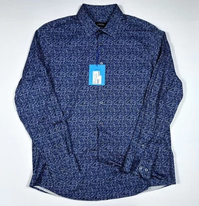 $179 New BUGATCHI 8 Way Stretch Men's Size X-Large XL Geometric Print Button Up - Picture 1 of 6