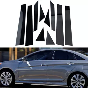 Für Hyundai Sonata 2011-2014 Hochglanz Schwarz Fensterleiste Säule Pfosten Tür Abdeckung - Bild 1 von 12