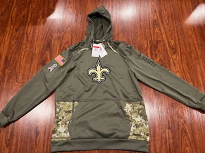 Felpa con cappuccio Nike uomo New Orleans Saints Salute To Service Therma Large L - Foto 1 di 12
