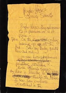 Purple Haze Lyrics Jimi Hendrix Vintage Postcard Rock & Roll Museum Hall of Fame - Picture 1 of 2