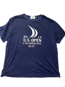 2015 US Open Golf T Shirt Chambers Bay Mens 2XL USGA Jordan Spieth Blue RARE - Picture 1 of 3