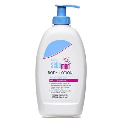 Loción corporal para bebé Sebamed 400 ml Ph 5,5 manzanilla y alantoína piel sensible CA Foto 1 de 4