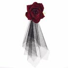 Rose Flower Hair Clip Brooch Gothic Hair Accessory Dress Brooches For Women