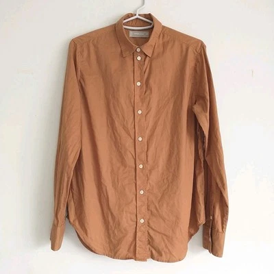 Everlane Shirt Blouse Womens 00/S*Brown Front Button Long Sleeve Cotton Classic - Image 1 of 4