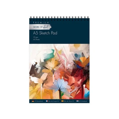 TALLON A5 Skizzenblock Künstler Skizzenbuch Kunst Handwerk 170 GSM weißes Papier 60 Blatt