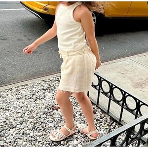 Zara Kids Girls White Ribbed Tank 6 - Picture 1 of 5