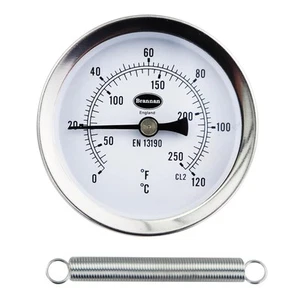 Clip on Pipe Clamp HVAC Thermometer - Stainless Steel - Picture 1 of 5