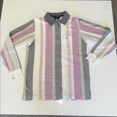 Camisa Polo Munsingwear De Colección Para Hombre Grande Rugby Slammer Multicolor Rayas Años 90 Foto 1 de 4