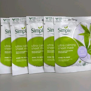5 x Simple Ultra Calming Sheet Mask Hemp Seed Oil + Vitamin E, Sensitive Skin - Picture 1 of 2