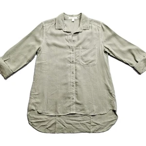 Chelsea & Violet Button Down Top Shirt Womens XS Sage Green Roll Sleeve Collared - Picture 1 of 10