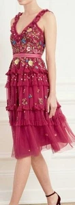 Needle & Thread Pandora Ruffled Embroidered Dress UK10 - Picture 1 of 9