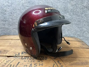 Vintage KBC M 90 Motorcycle ATV Helmet Open Face Maroon TK 100S With Microphone - Picture 1 of 7