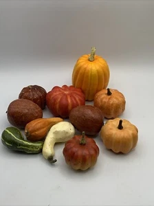 HERBST/Thanksgiving 11 sehr realistische Kunstkürbisse, Kürbis und Kürbisse - Bild 1 von 9