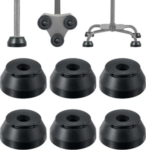 6 Pack Cane Feet Compatible with Hurrycane Replacement Rubber Feet Replacement,  - Picture 1 of 16