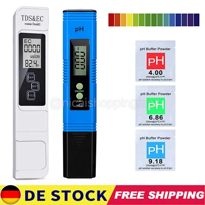 MARKENLOS Digital Tester PH+TDS EC Wassertest Meter Messgerät Leitwertmessgerät 0-9990ppm