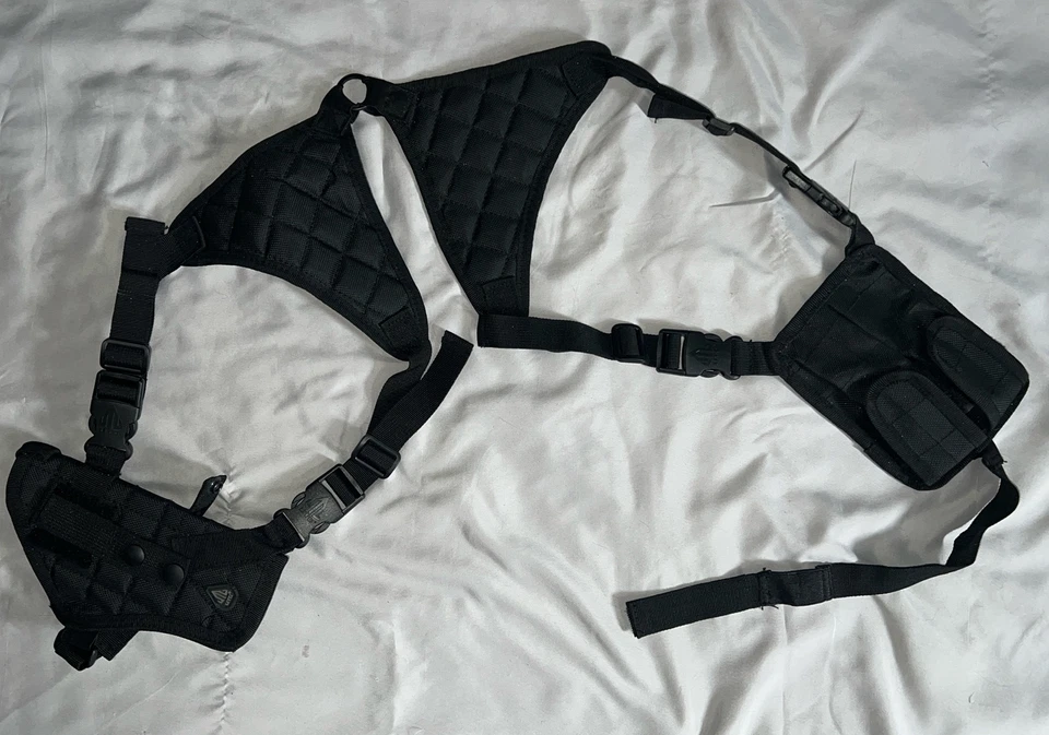 UTG Law Enforcement Horizontal Shoulder Holster Black PVC-H170B Universal Fit - Image 1 of 4