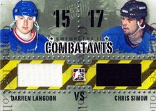 2013-14 ITG Enforcers Combatants Jersey #29 Darren Langdon, Chris Simon