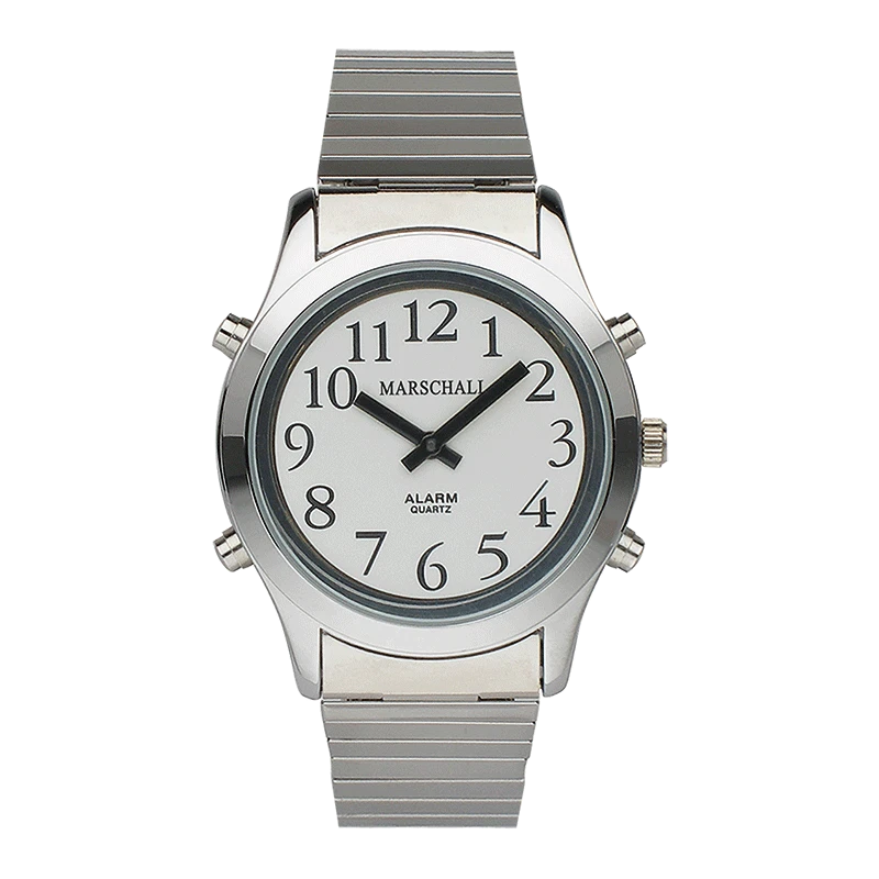 Marschall Damen Herren Edelstahl Zugband 1-109625-001 Armbanduhr Weckfunktion - Bild 1 von 1