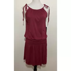 NWT Michael Lauren REVOLVE Burgundy Kentmore Tank Dress with Smocking Size M - Picture 1 of 6