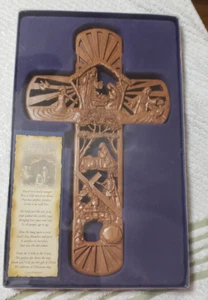 Vintage Dicksons Harz Kreuz Weihnachten Krippe Wandbehang Kunst Taiwan - Bild 1 von 1