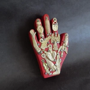 Milagros Wood Hand Painted Red Sacred Heart Milagro Handmade Mexican Folk Art - Picture 1 of 18
