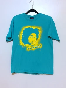 Vintage Zion Rootswear Bob Marley T-Shirt Size Medium Green And Yellow 2005 - Picture 1 of 6