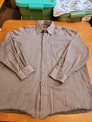 BOSS Hugo Boss Men's 16 32/33 L/S Charcoal Gray Button Dress Shirt EUC. GB25 - Image 1 of 4