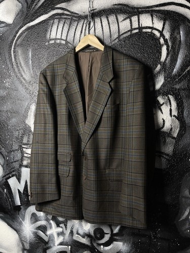 SAINT LAURENT (YSL) Giacca Blazer Uomo Vintage Yves Saint Laurent Diffusion Hommes Lana Check