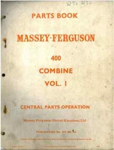 Massey Ferguson Kombination MF400 Teile Handbuch - MF 400 (Vol 1 & 2) - Bild 1 von 1