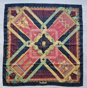 Authentic Vintage Hermes 90 Silk Scarf Brins d'Or Julia Abadie 1982 Black Gold - Picture 1 of 14