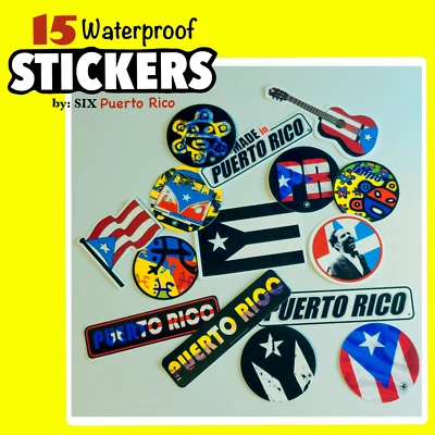 15 Puerto Rico Waterproof Vinyl Stickers (Size 2 Inches Plus ) - Image 1 of 3
