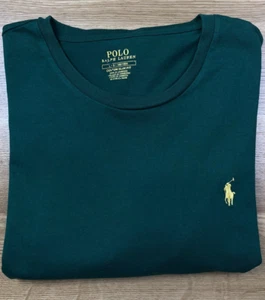 Polo Ralph Lauren Slim Fit Crew Neck Long Sleeve T shirt - Dark Green - Size L - Picture 1 of 10