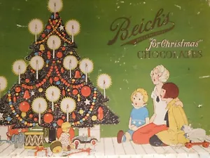 Vintage Rare Embossed Beich's "For Christmas" Chocolates Box - Picture 1 of 12