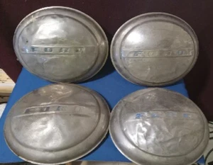 Set of 4 Vintage 1940s Ford Blue Dog Dish Hubcap 8" Free Shipping - Picture 1 of 9