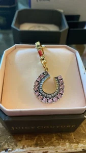 Juicy Couture Rosa Estrás Suerte Herradura Dije Tono Dorado con Caja Original - Imagen 1 de 10