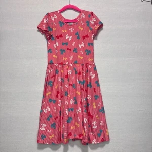 Girl Dress Size 7 DotDotSmile Short Sleeve Multi Color Bows New With Tags - Picture 1 of 6