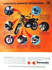 1975 Kawasaki The All New 175E Original Print Ad 8.5 x 11" - Picture 1 of 11