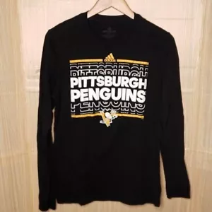 Adidas Amplifier Tee Pittsburgh Penguins Long Sleeve Shirt Medium - Picture 1 of 4