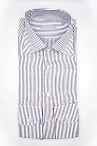 NEW STEFANO RICCI Dress Shirt LOGO Size 17 Us 43 Eu ( W223) - Picture 1 of 2